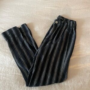 Brandy Melville Striped Black and Gray Pants